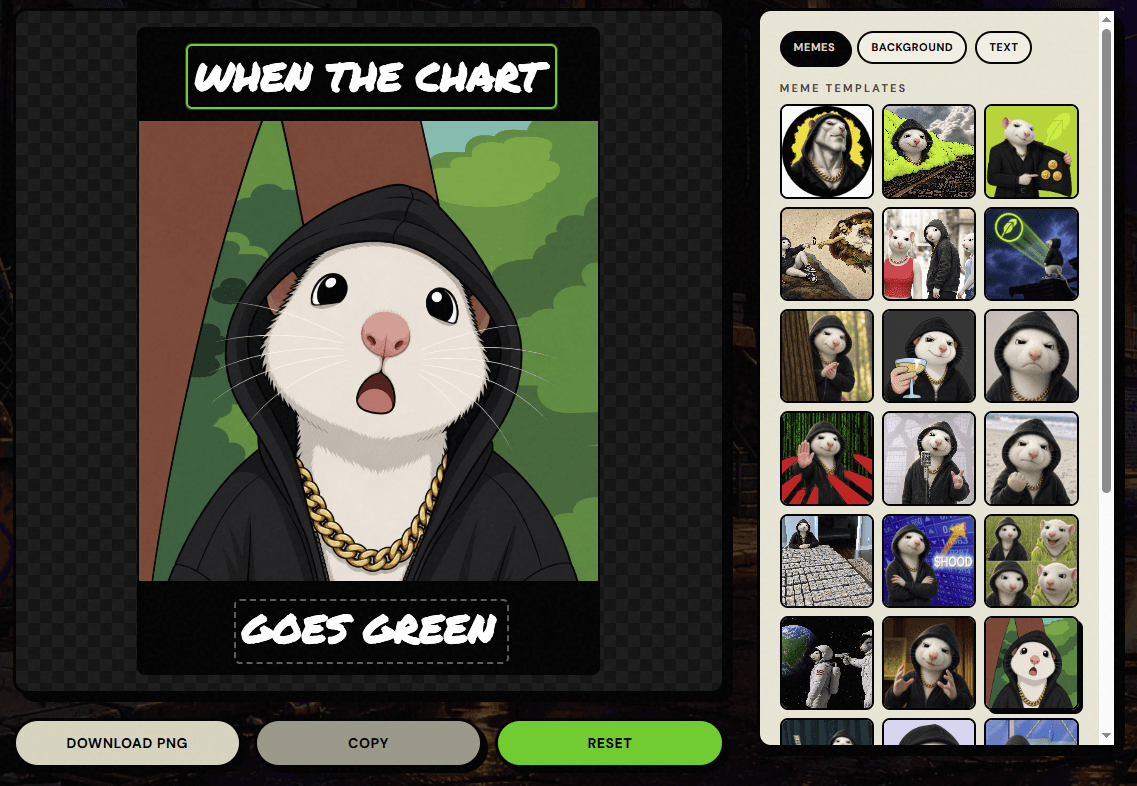 Hood Rats meme generator in action